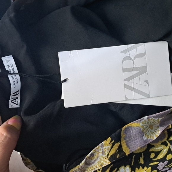 NWT ZARA FLORAL ONE SHOULDER RUCHED MINI DRESS - Picture 5 of 7